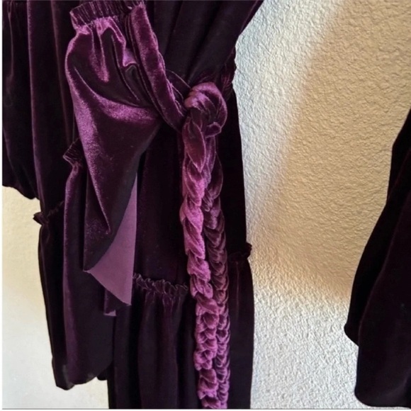 Misa Los Angeles Corrine Velvet Wrap Mini Dress Purple NWT - Picture 8 of 10